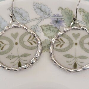 Franciscan Heritage Broken China Soldered Earrings